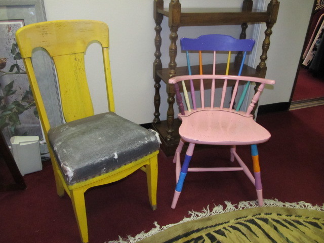 2 Vintage Painted Chairs