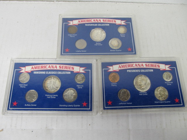 lot 49 image: 3 Sets of Americana Series US Coins