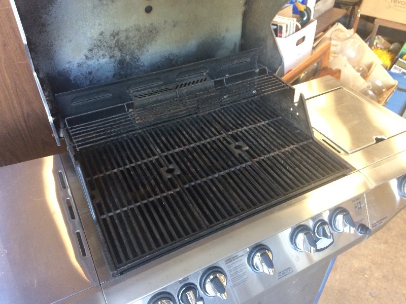lot 94 image: Large BRINKMANN Stainless Grill wBuilt-In Smoker