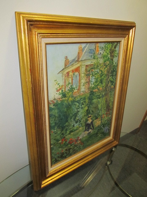lot 180 image: Vintage Framed Monet Style Art Print