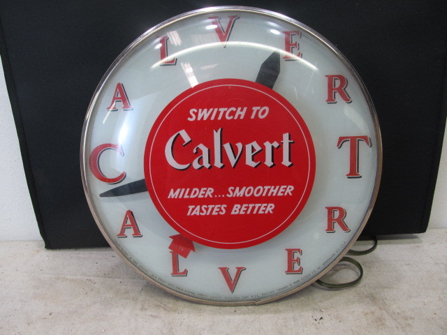 lot 1 image: Orig 1950s Calvert Whiskey Advertising Pam Clock