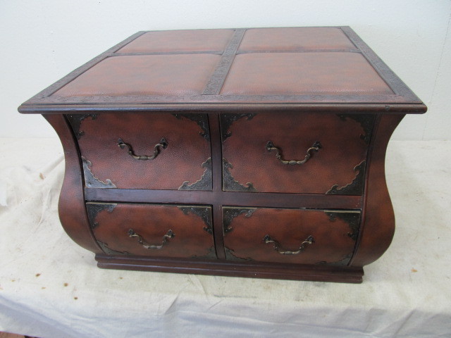 lot 2 image: UNUSED Bombe Style Cabinet Table