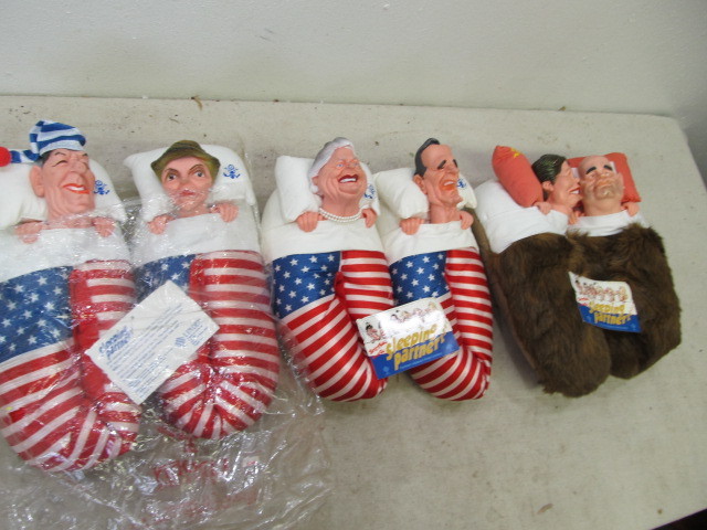 lot 110 image: 3 Pairs of UNUSED Political Slippers