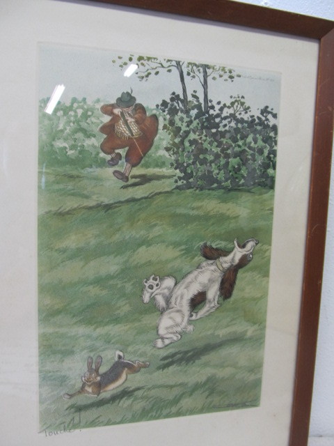 lot 114 image: PAIR Original Vintage BORIS OKLEIN Signed Hunting Etchings