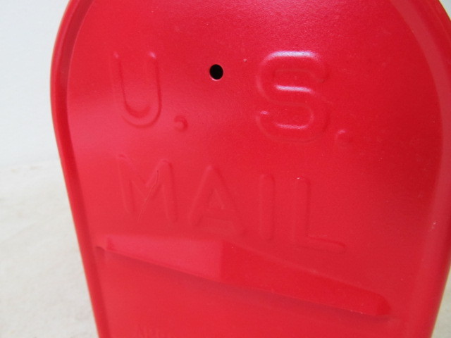 lot 115 image: UNUSED Vintage Red Metal Mailbox