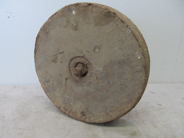 lot 124 image: Antique Wood Sharpening Wheel