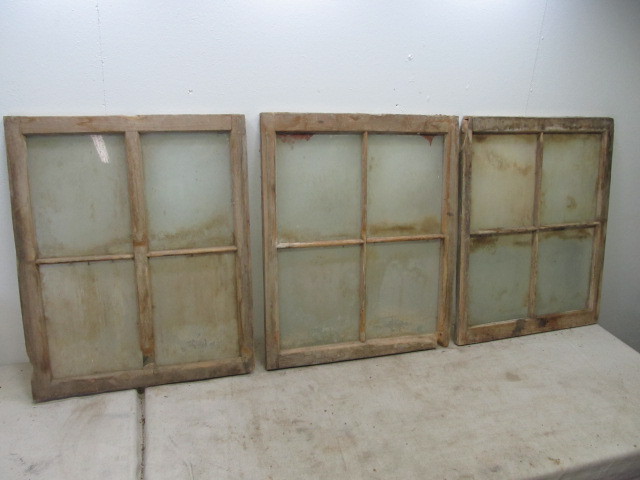 lot 134 image: 3 Antique Primitive Farmhouse Windows