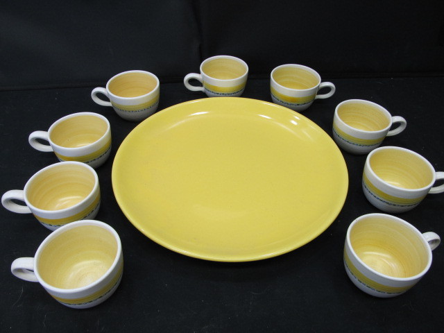 lot 144 image: Vintage FRANCISCAN WARE Coffee Mugs wLarge Serving Plate
