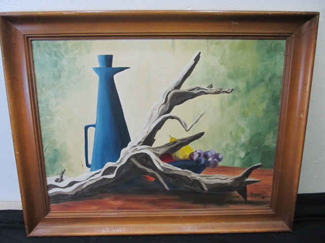 lot 154 image: Signed & Dated Mid Century Still Life Oil Painting