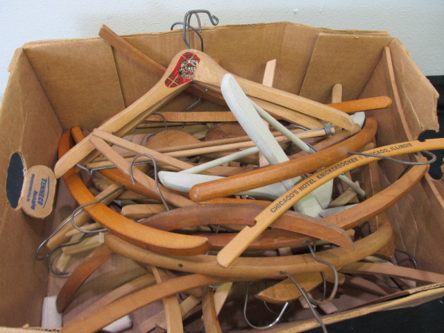 lot 157 image: Large Lot of Vintage Wooden Hangers