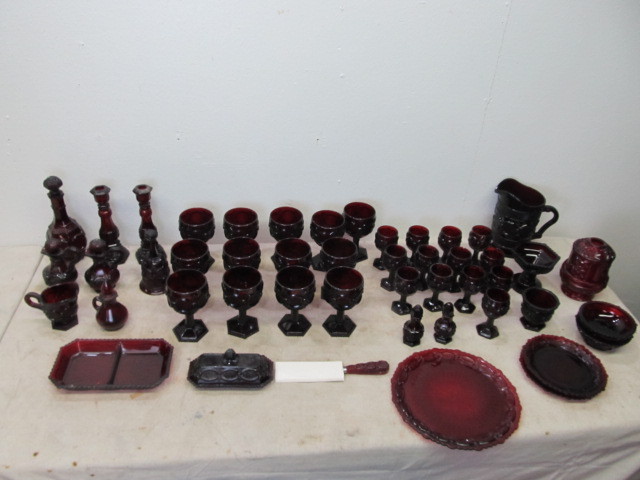 lot 167 image: Large Group of Avon Ruby Red Glassware