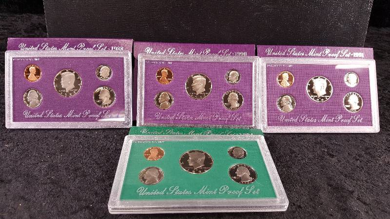 Lot - US Mint Proof Sets - 1988, 1990, 1991, 1994
