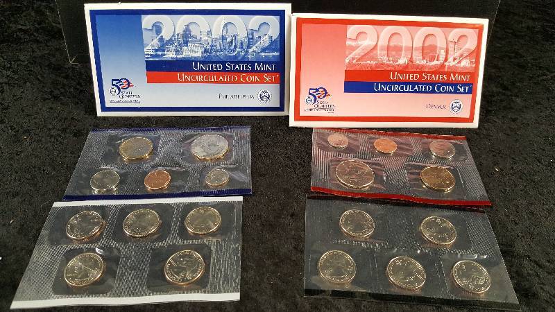 Uncirculated Coin Sets - 2002, 2003 (incomplete)