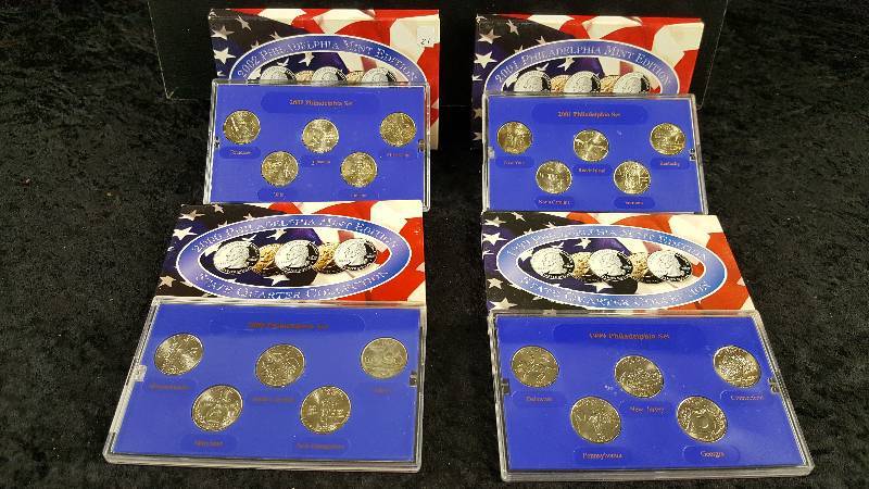 Philadelphia Mint Edition State Quarter Collections - 1999,2000,2001,2002