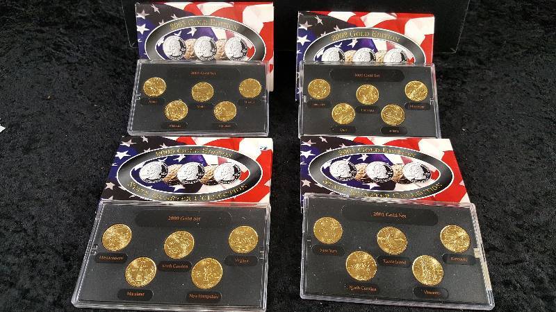 Gold Edition State Quarter Collections - 2000,2001,2002,2003