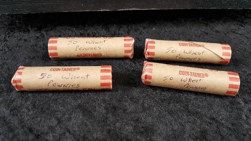 Lot - 4 Rolls Wheat Pennies, Misc Dates