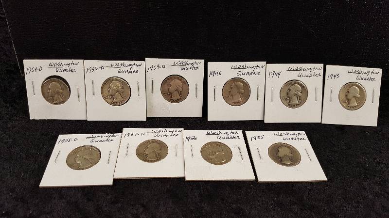 Lot - Washington Silver Quarters, 90%,