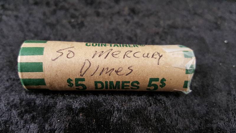 Roll of 50 Mercury Dimes, 90% Silver