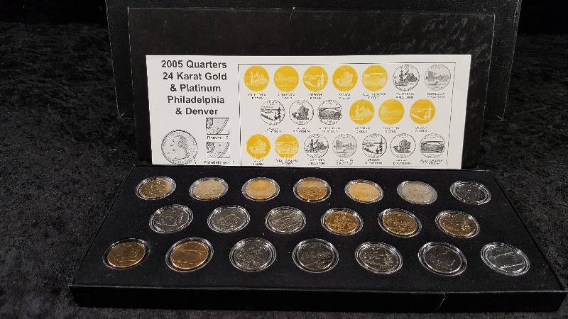 2005 24k & Platinium (Plated) P&D State Quarters