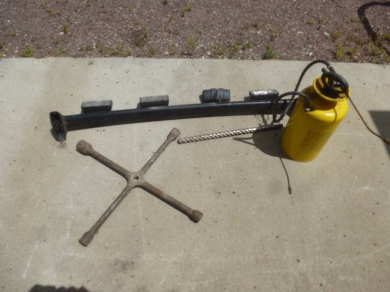 Hand Sprayer, Light Bar, Tire tool, Mason bit