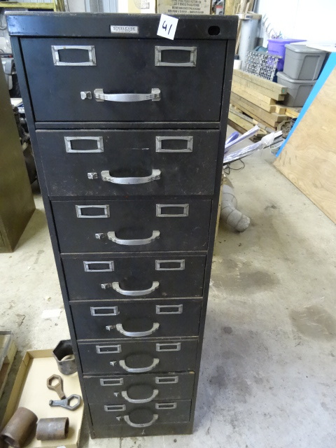 lot 41 image: 8 Drawer Steel Case, Index Card Cab