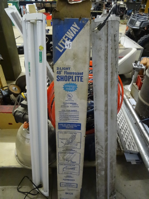 lot 45 image: 3 Shop Lights 48 Fluorescent
