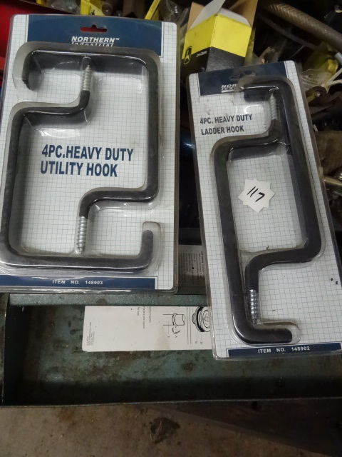 lot 117 image: 4 Piece Heavy Duty Ladder Hook Kits.