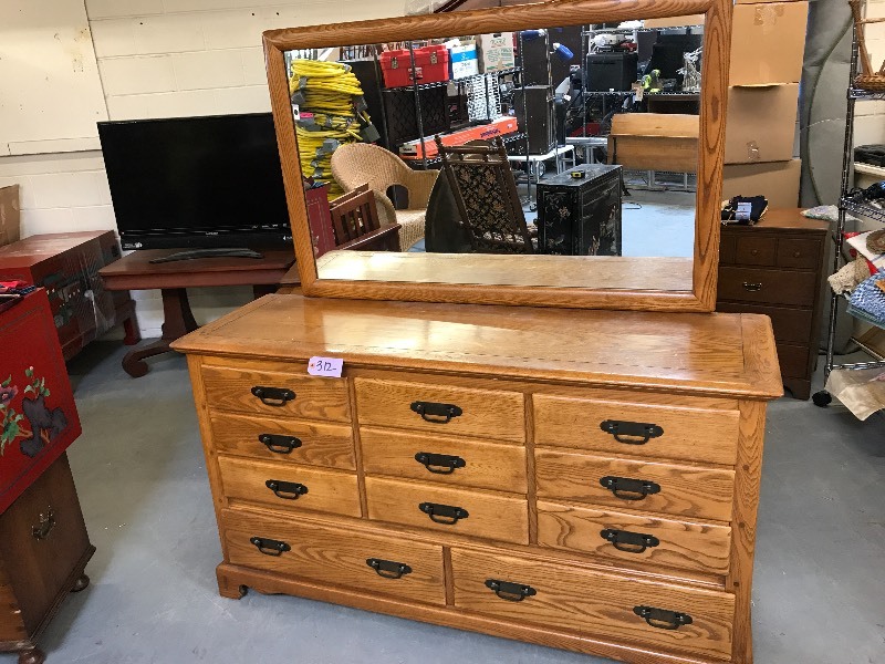 lot 312 image: SOLID OAK DRESSER