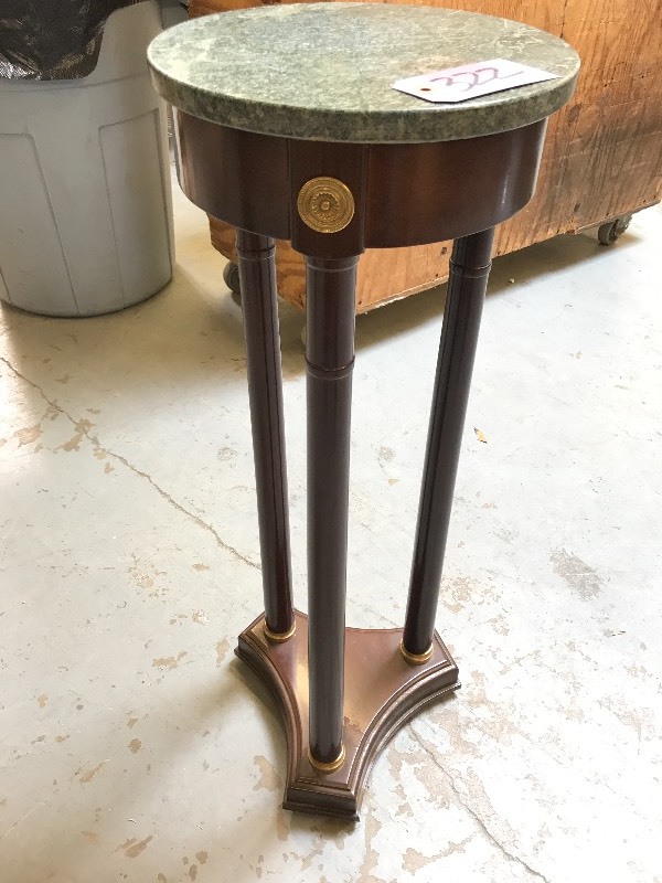 lot 322 image: MARBLE OR GRANITE TOPPED PLANT STAND