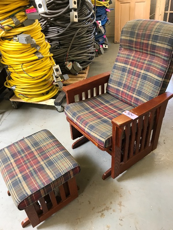 lot 324 image: GLIDER AND OTTOMAN
