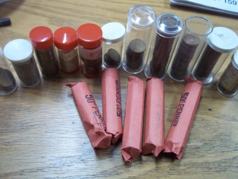 lot 159 image: Assorted Tubes of Pennies