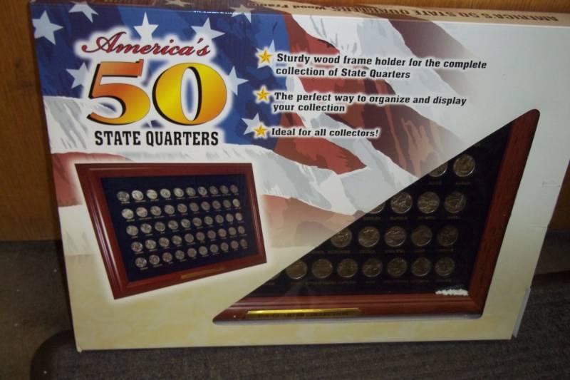 lot 169 image: 50 State Quarter Framed Set Collection