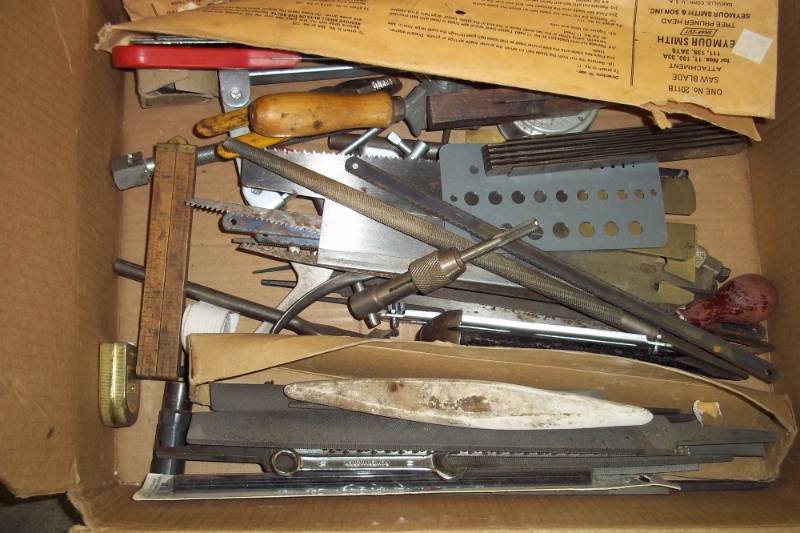 lot 268 image: Assorted Hand Tools, Wrench, Saw Blades, Drill Bit