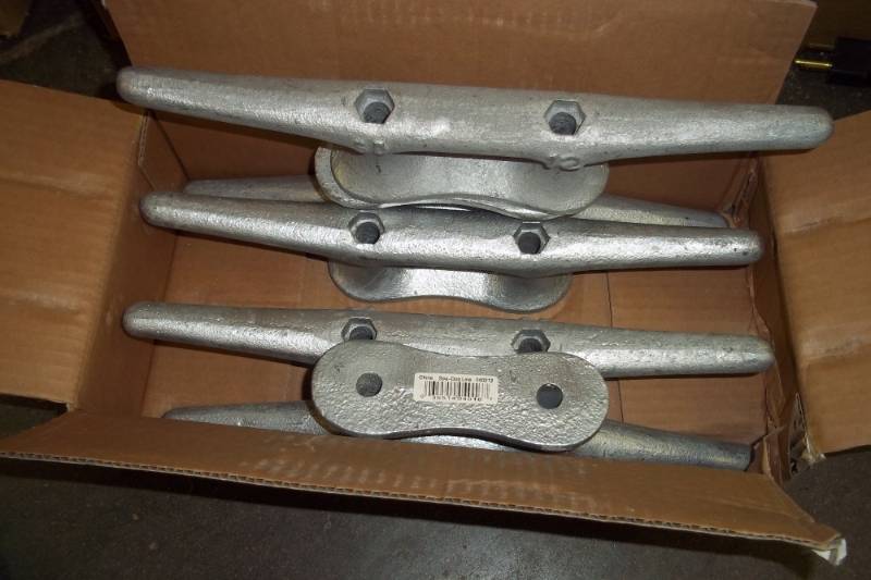 lot 288 image: Case of 12 QTY 5 Galvanized Boat Cleats