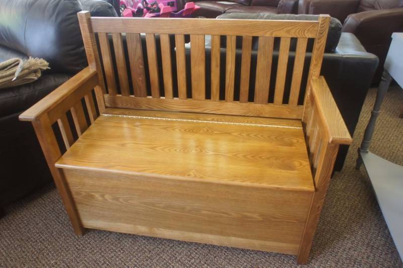 lot 22 image: New In Box Deacon Bench with Deep Storage. 44wide 21deep 36 12 height. MSRP $499.99