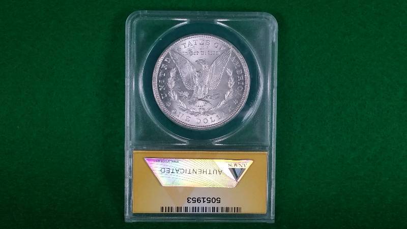1896 P Morgan Silver Dollar ANACS MS65 Blast White