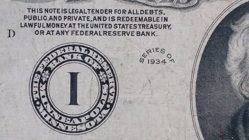 1934 $20 Note - Minneapolis Reserve