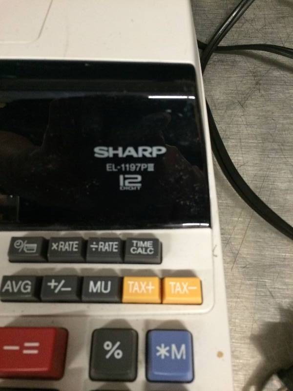 lot 3 image: Retails New $99 Sharp 12 Digit Printing Desktop Electronic Calculator EL-1197PIII - Excellent Condition