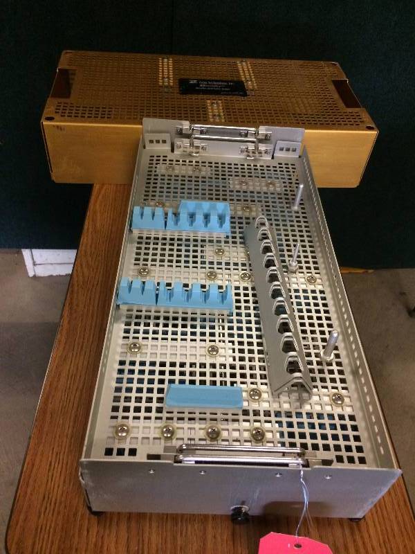 lot 64 image: Zyga Sacroiliac Joint Fusion System Sterilization Tray - Used For Steam Cleaning Microscopic Instruments & Salon Tools - Super Condition