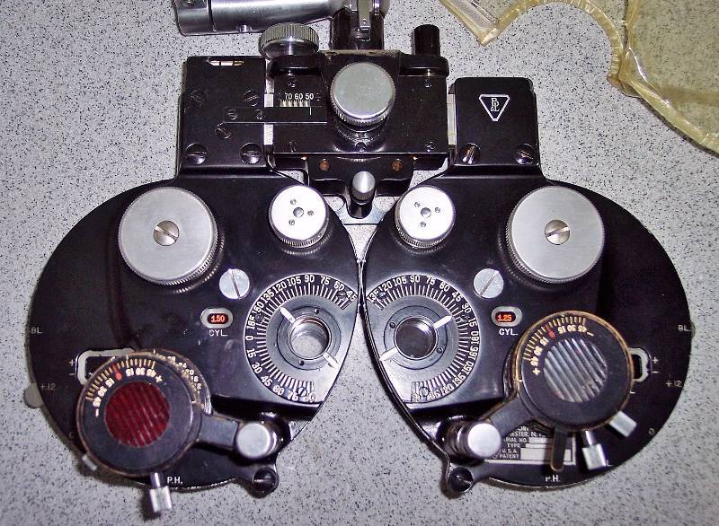 lot 42 image: Wow One USED Just Sold On Ebay $450 Bausch & Lomb Greens Phoropter Eye Examination Tool & Really A Steampunk Cool Piece  Super Working Condition