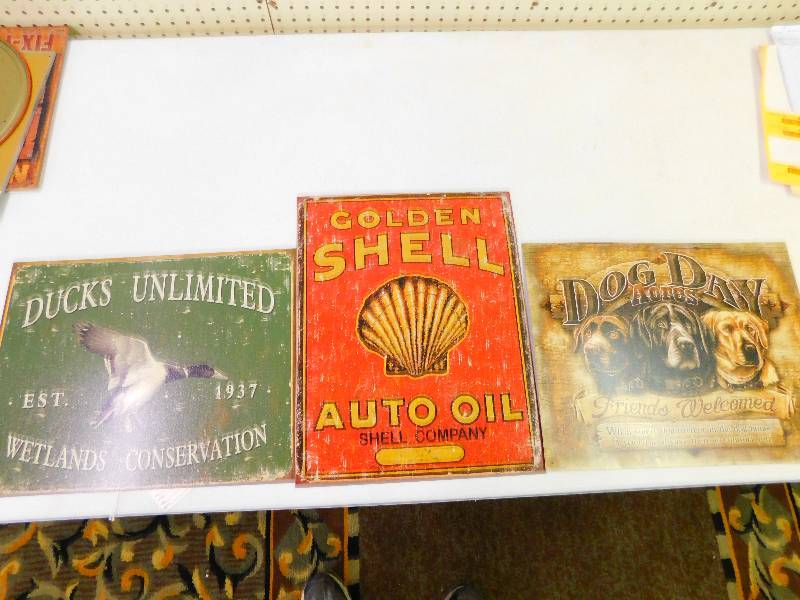 THREE METAL SIGNS