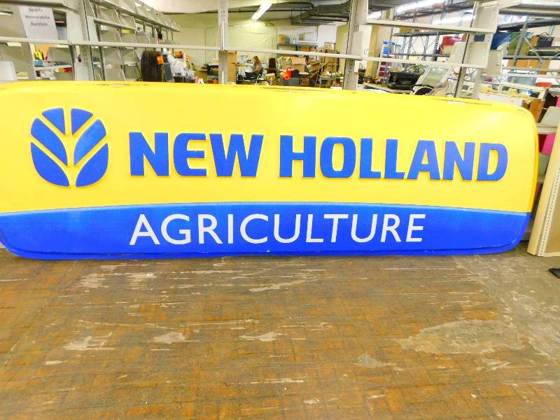 NEW HOLLAND AGRICULTURE SIGN, 4 TALL X 13 LONG