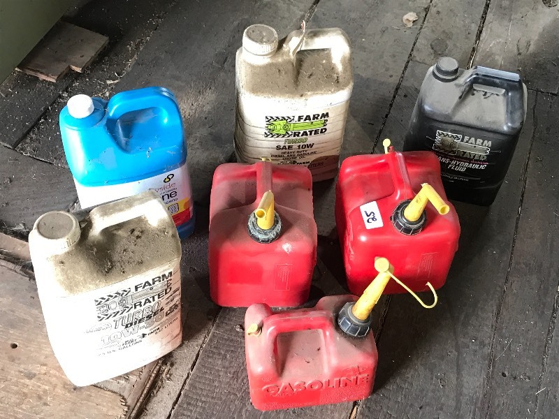 lot 25 image: Gas Cans, Shop Supplies, Etc