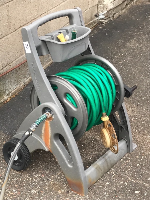 lot 30 image: Garden Hose Reel With Hose