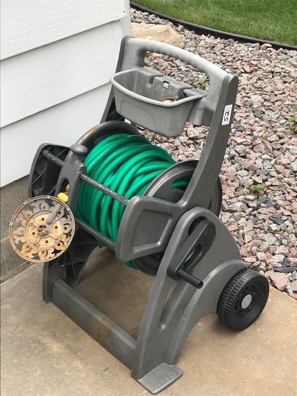 lot 52 image: Garden Hose Reel With Hose