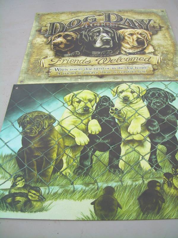 lot 8 image: 2 COLLECTIBLE DOG SIGNS