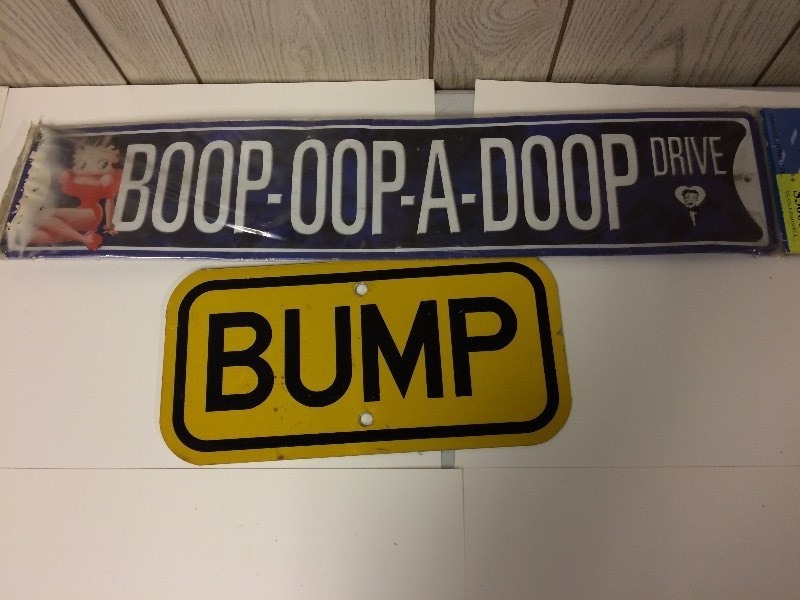 lot 59 image: Tins Signs Bump & Boop-oop-a-Doop Drive