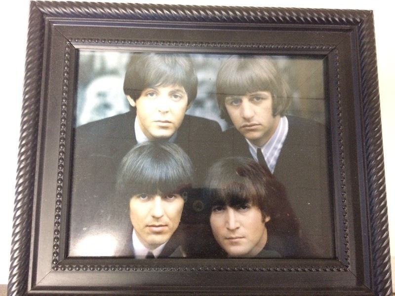 lot 90 image: Framed Beatles Picture
