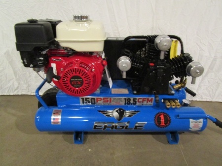 lot 3 image: Eagle Twin Tank Job Site 8 Gallon Air Compressor