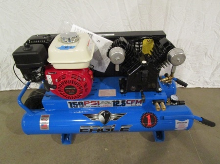 lot 6 image: Eagle Twin Tank Job Site Air Compressor - 8 gallon